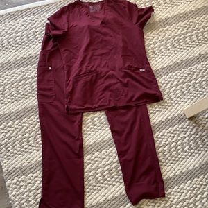 Maroon FIGS scrub set